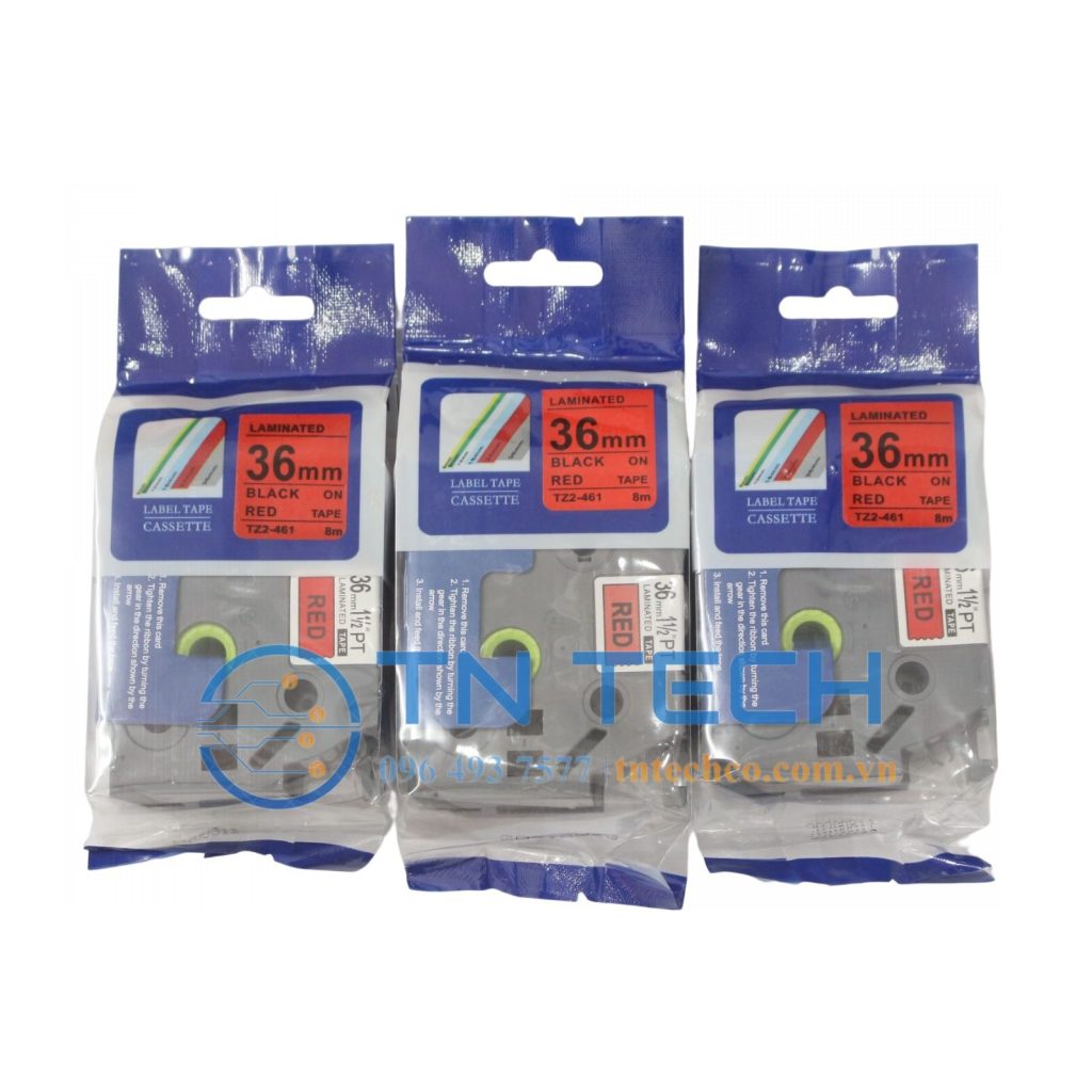 NHÃN IN TZ2-461 CHỮ ĐEN NỀN ĐỎ 36MM X 8M 3 brother-nhan-in-tz2-461-36mm