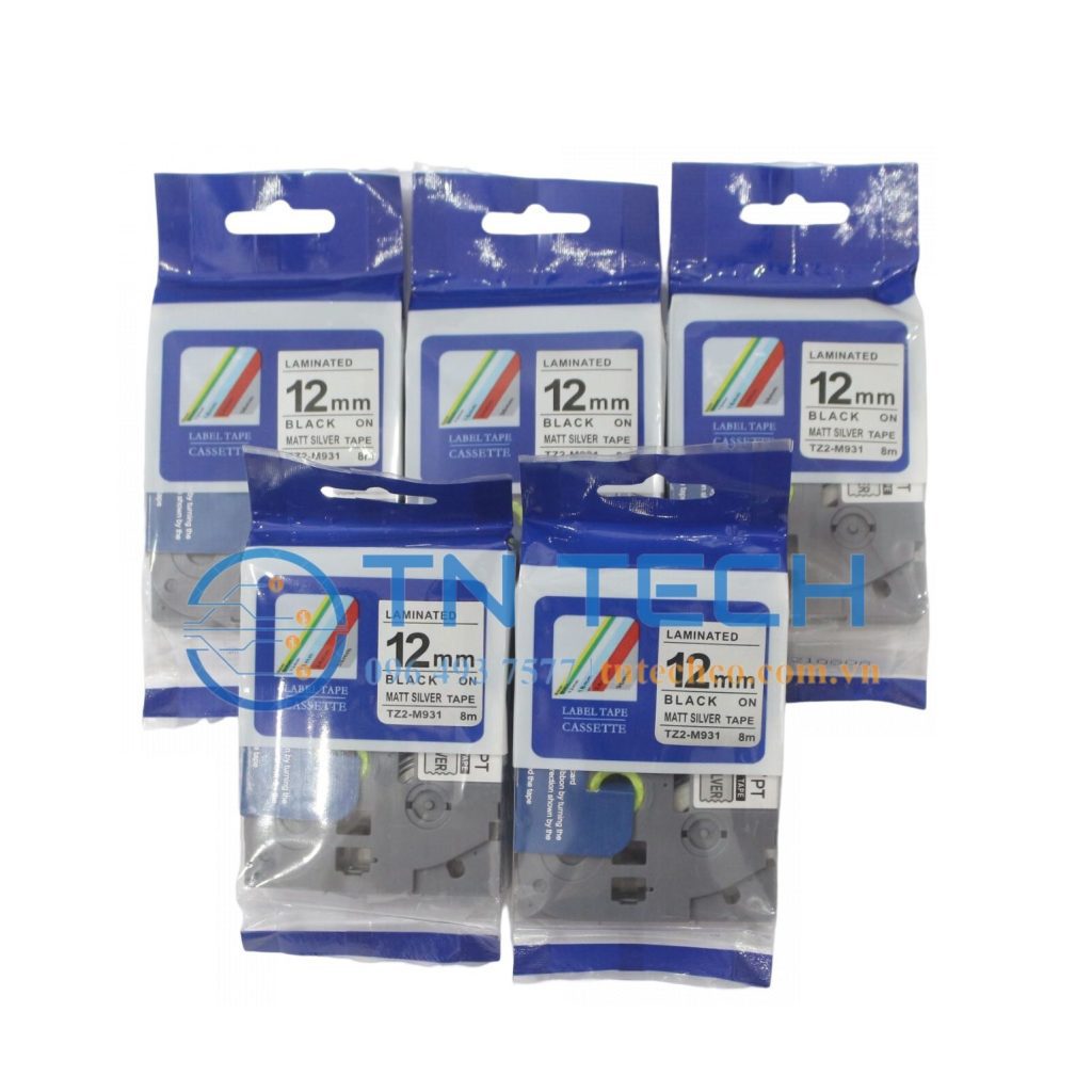 NHÃN IN TZ2-M931 CHỮ ĐEN NỀN BẠC 12MM X 8M 4 brother-nhan-in-tz2-m931-12mm