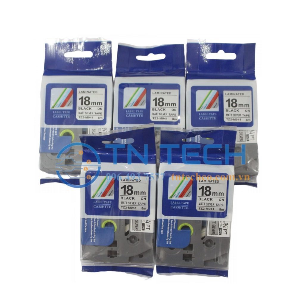 NHÃN IN TZ2-M941 CHỮ ĐEN NỀN BẠC 18MM X 8M 4 brother-nhan-in-tz2-m941-18mm
