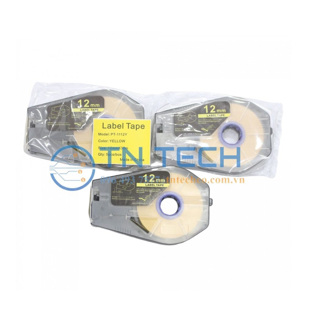NHÃN IN CANON PT-1112Y - ĐEN NỀN VÀNG 12MM X 30M 3 bang-nhan-in-canon-pt-1112y-tran-nguyen