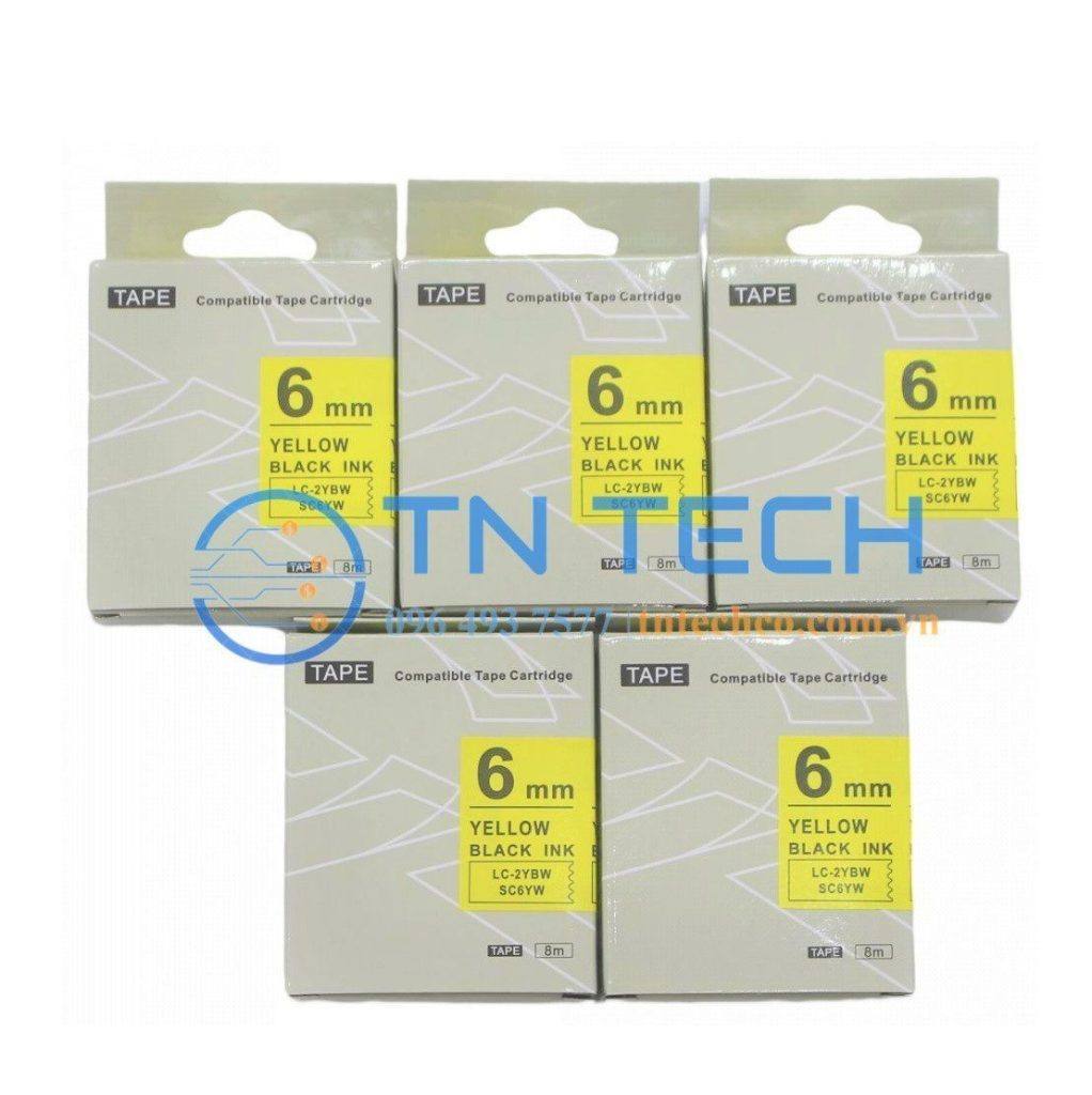 NHÃN IN TEPRA-EPSON LC-2YBW (SC6YW) - CHỮ ĐEN NỀN VÀNG 6MM X 8M 5 nhan-in-tepra-epson-lc-2ybw-chu-den-nen-vang-6mm