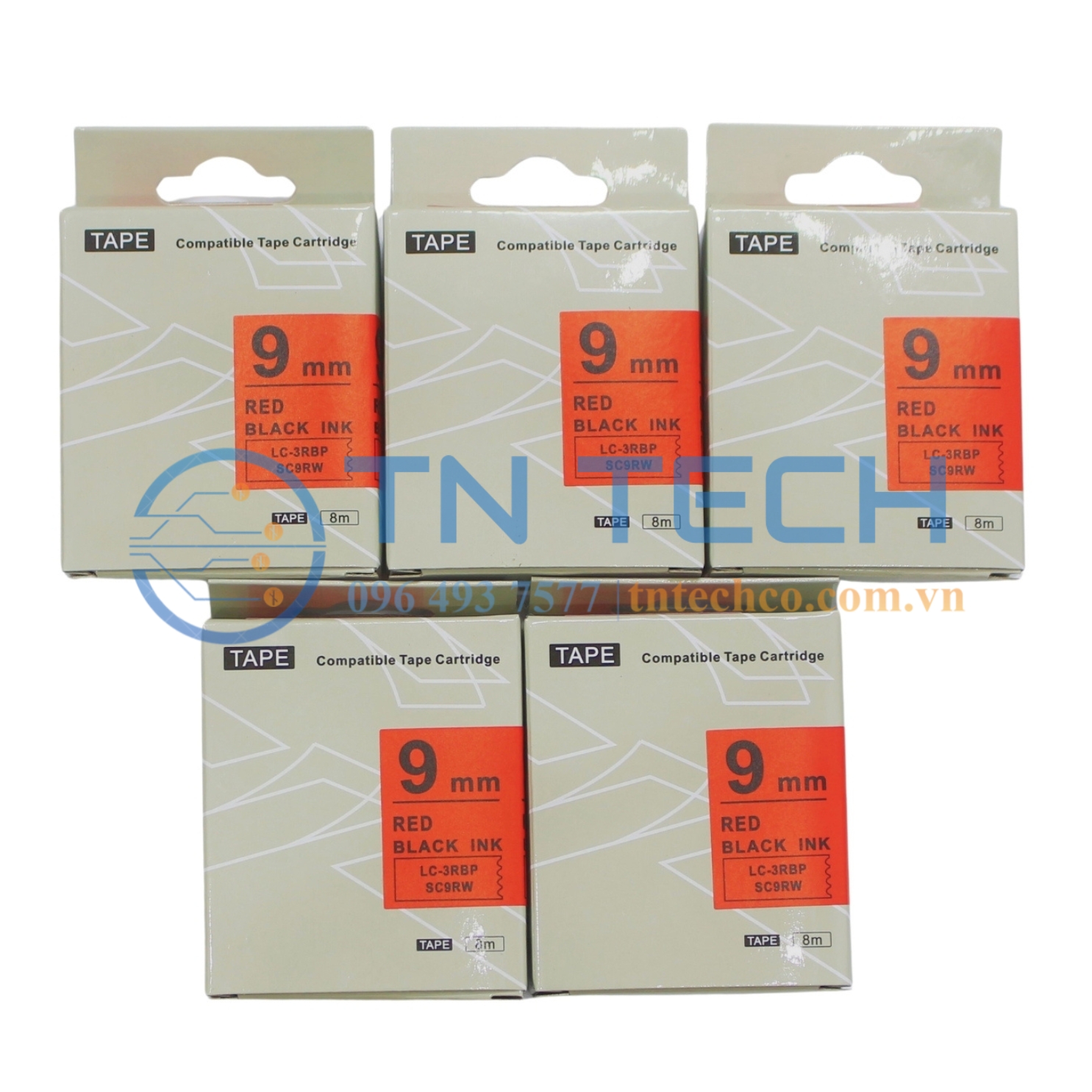 NHÃN IN TEPRA-EPSON LC-3RBP (SC9RW) - CHỮ ĐEN NỀN ĐỎ 9MM X 8M 5 nhan-in-tepra-epson-lc-3rbp-chu-den-nen-do-9mm