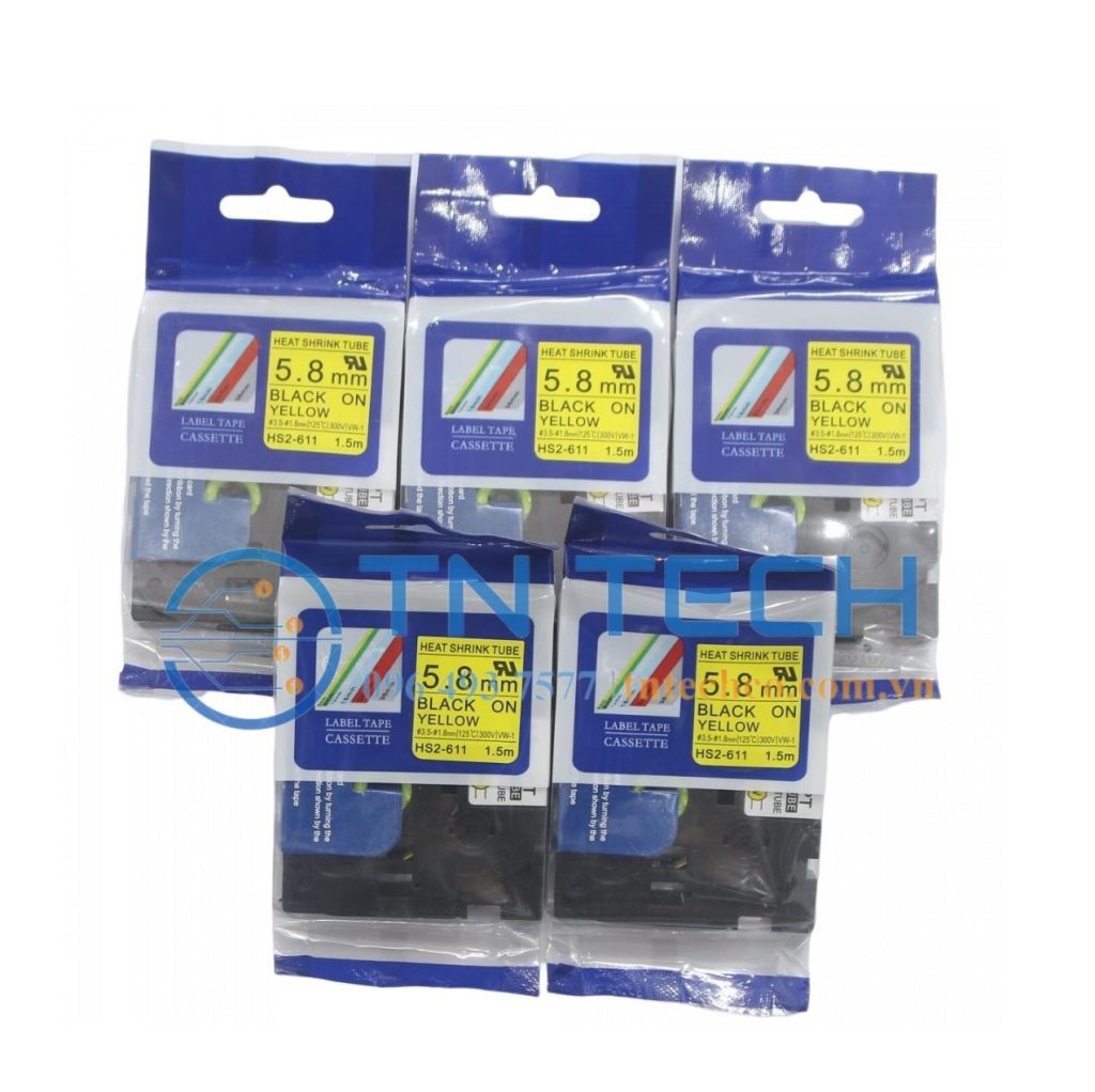 ỐNG CO NHIỆT BROTHER HS2-611 - ĐEN NỀN VÀNG 5.8MM X 1.5M 4 ong-co-nhiet-brother-hs2-611-tran-nguyen