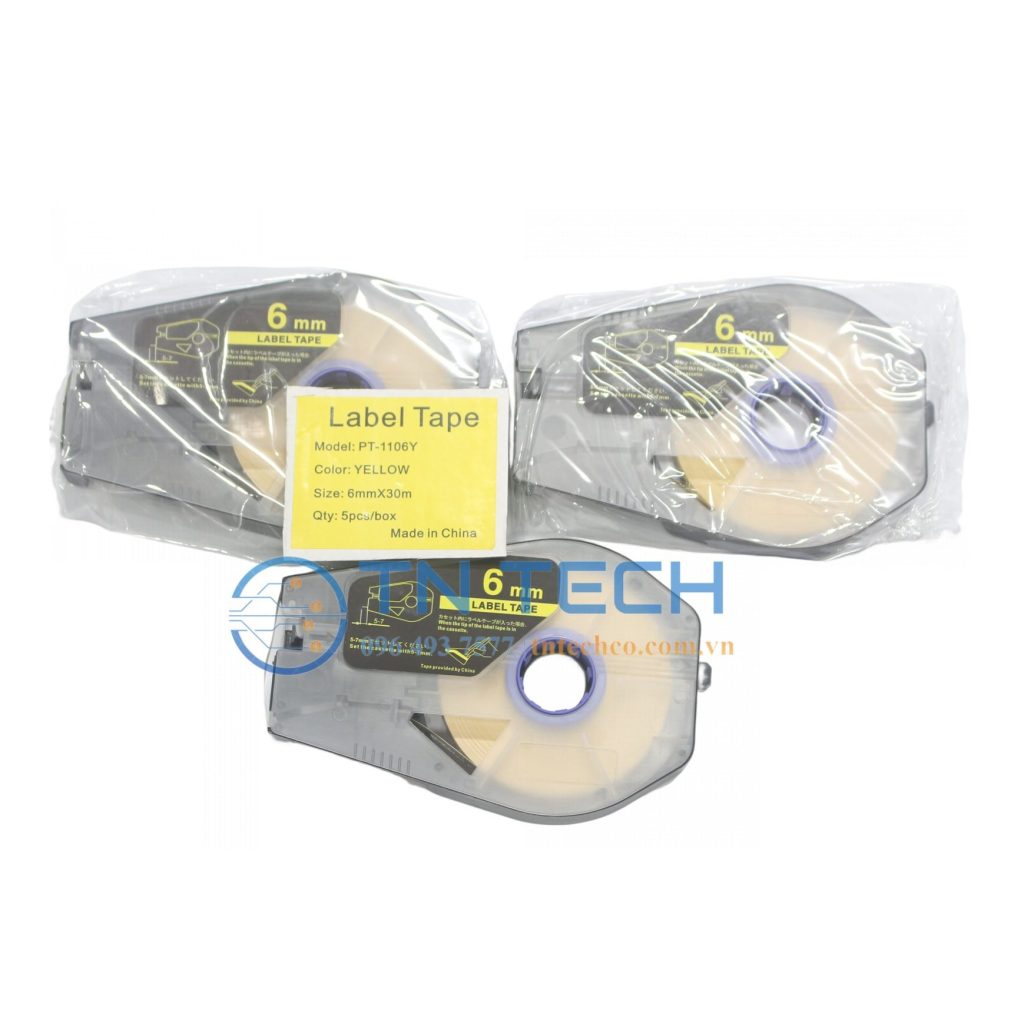 NHÃN IN CANON PT-1106Y - ĐEN NỀN VÀNG 6MM X 30M 3 bang-nhan-in-canon-pt-1106y-tran-nguyen
