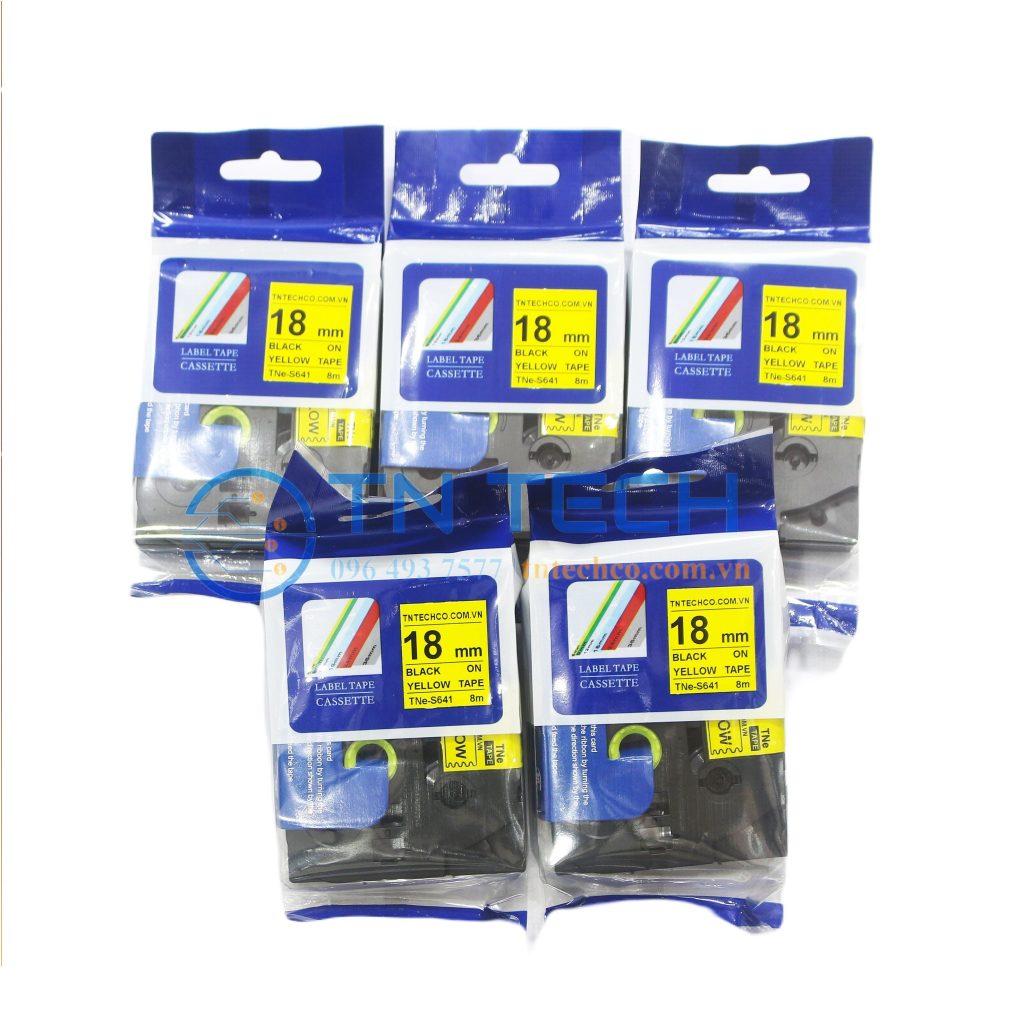 NHÃN IN TNE-S641 (TZE-S641) CHỮ ĐEN NỀN VÀNG 18MM X 8M 5 nhan-in-tne-s641-brother