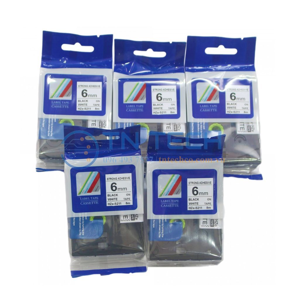 NHÃN IN HZE-S221 CHỮ ĐEN NỀN TRẮNG 9MM X 8M 4 nhan-in-hze-s211-brother-tntechco