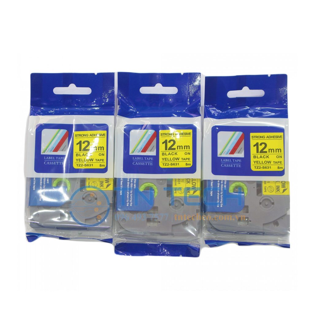 NHÃN IN TZ2-S631 CHỮ ĐEN NỀN VÀNG 12MM X 8M 3 nhan-in-tz2-s631-12mm-brother