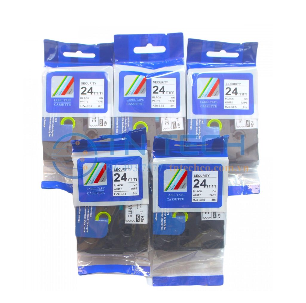 NHÃN AN NINH HZE-SE5 CHỮ ĐEN NỀN TRẮNG 24MM X 8M 4 nhan-an-ninh-hze-se5-24mm-brother-tntechco