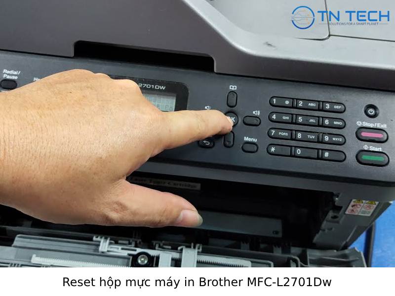 Reset hộp mực máy in Brother MFC-L2701Dw