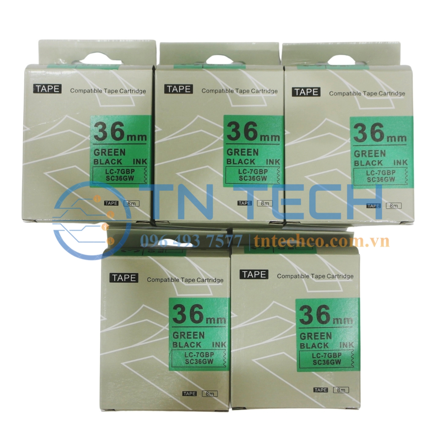 NHÃN IN TEPRA-EPSON LC-7GBP (SC36GW) - CHỮ ĐEN NỀN LÁ 36MM X 8M 5 nhan-in-tepra-epson-lc-7gbp-chu-den-nen-la-36mm-tntechco
