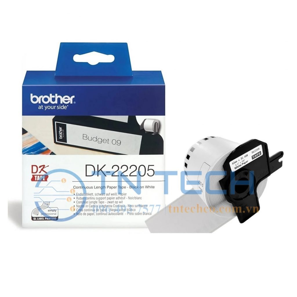 NHÃN IN DECAL BROTHER DK-22205 – 62MM X 30.48M