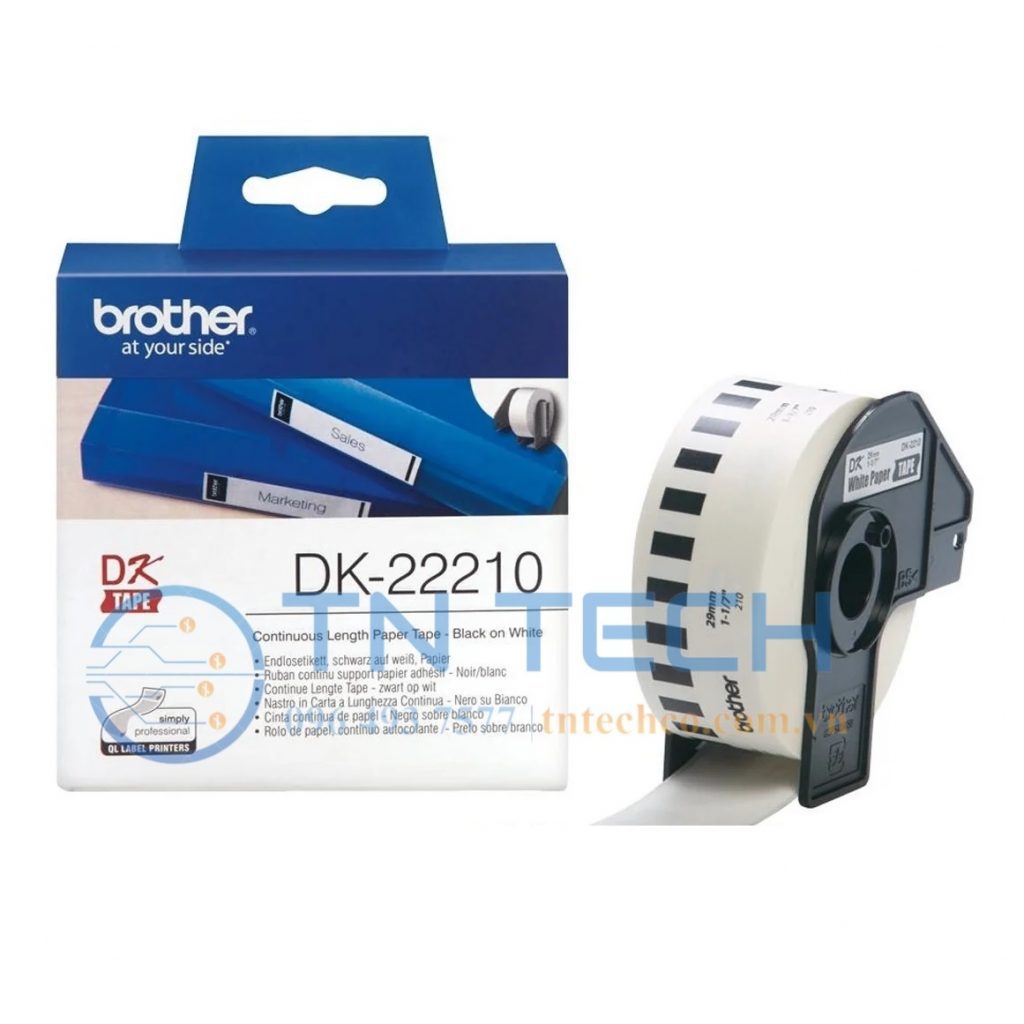 NHÃN IN DECAL BROTHER DK-22210 – 29MM X 30.48M