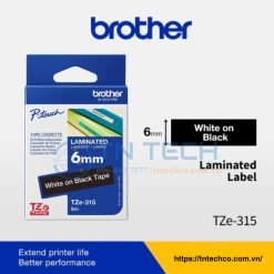 NHÃN IN BROTHER TZE-315 CHỮ TRẮNG NỀN ĐEN 6MM X 8M 5 nhan-in-brother-tze-315-tntechco