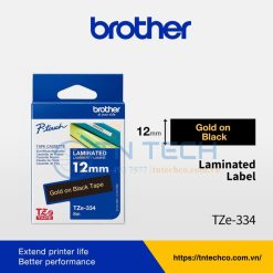 NHÃN IN BROTHER TZE-334 CHỮ VÀNG KIM NỀN ĐEN 12MM X 8M 5 nhan-in-brother-tze-334-tntechco
