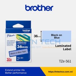 NHÃN IN BROTHER TZE-561 CHỮ ĐEN NỀN XANH DƯƠNG 36MM X 8M 5 nhan-in-brother-tze-561-tntechco