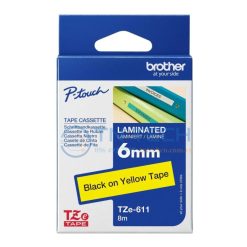 NHÃN IN BROTHER TZE-611 CHỮ ĐEN NỀN VÀNG 6MM X 8M 4 nhan-in-brother-tze-611-tntechco
