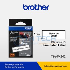 NHÃN IN BROTHER TZE-FX241 CHỮ ĐEN NỀN TRẮNG 18MM X 8M 5 nhan-in-brother-tze-fx241-tntechco