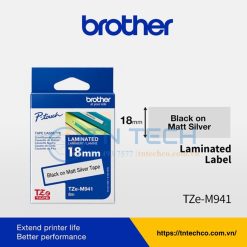 NHÃN IN BROTHER TZE-M941 CHỮ ĐEN NỀN BẠC 18MM X 8M 5 nhan-in-brother-tze-m941-tntechco