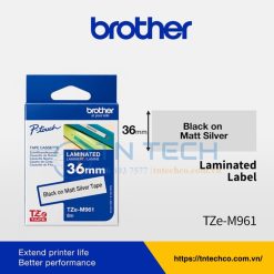 NHÃN IN BROTHER TZE-M961 CHỮ ĐEN NỀN BẠC 36MM X 8M 5 nhan-in-brother-tze-m961-tntechco