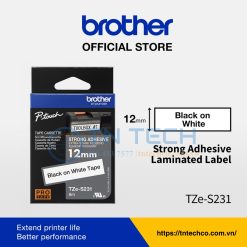 NHÃN IN BROTHER TZE-S231 CHỮ ĐEN NỀN TRẮNG 12MM X 8M 5 nhan-in-brother-tze-s231-tntechco