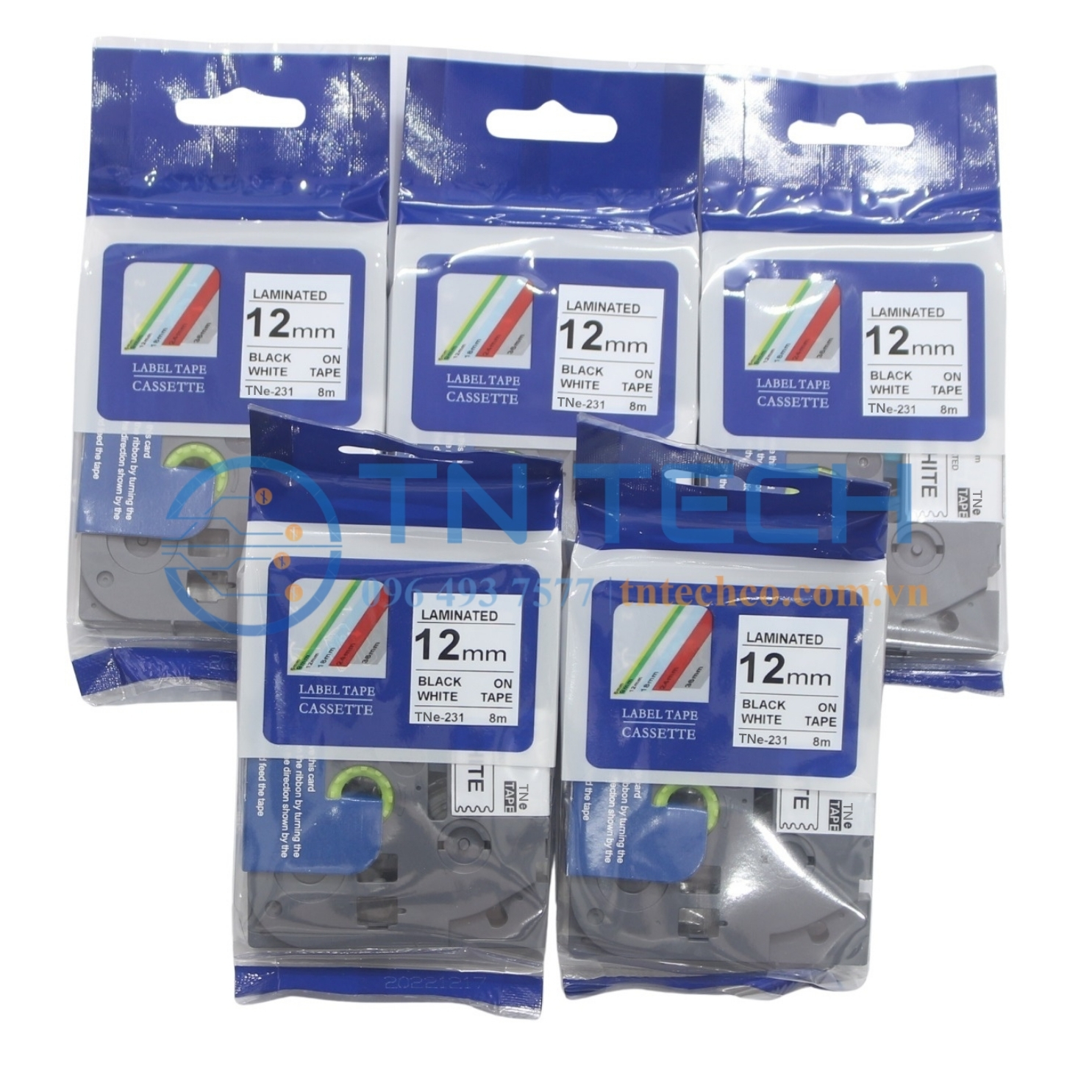 NHÃN IN TNE-231 (TZE-231) CHỮ ĐEN NỀN TRẮNG 12MM X 8M 5 nhan-in-tne-231-brother-tntechco