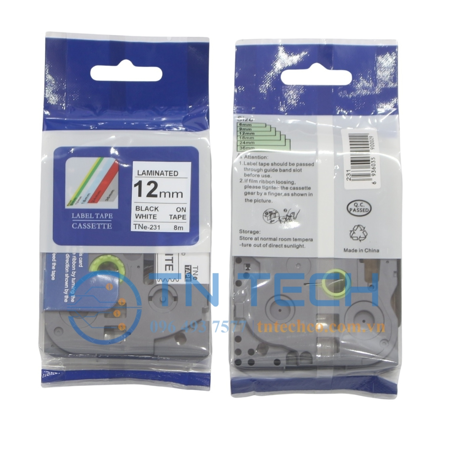 NHÃN IN TNE-231 (TZE-231) CHỮ ĐEN NỀN TRẮNG 12MM X 8M 3 nhan-in-tne-231-brother-tntechco