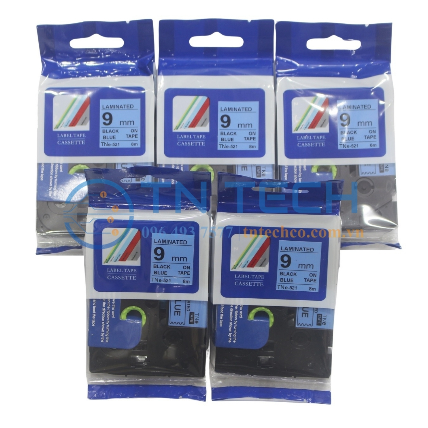 NHÃN IN TNE-521 (TZE-521) CHỮ ĐEN NỀN DƯƠNG 9MM X 8M 5 nhan-in-tne-521-brother-tntechco