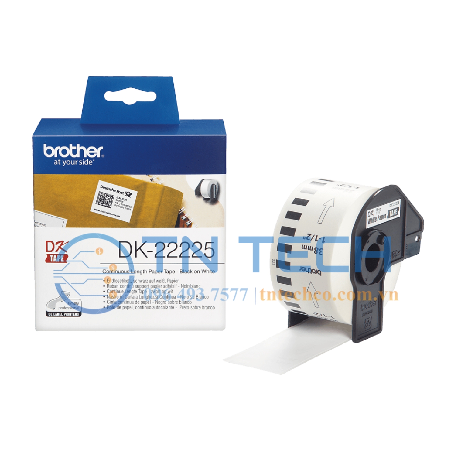 NHÃN IN DECAL BROTHER DK-22225 - 38MM x 30.48M 1 nhan-in-decal-brother-dk-22225-tntechco