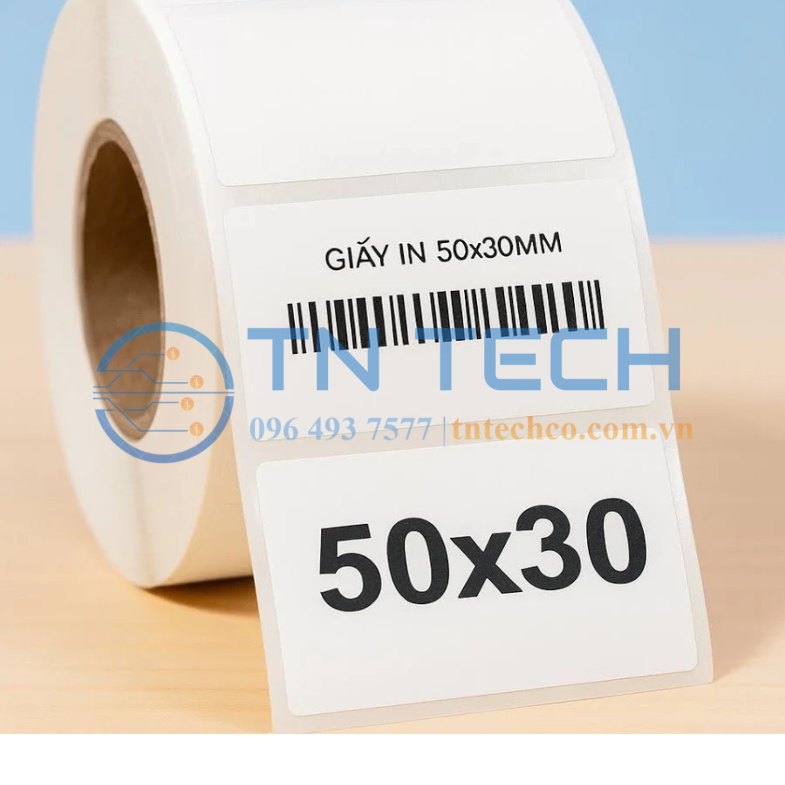 GIẤY IN DECAL 50x30, CUỘN 30M HÀNG 1 TEM 4 giay-in-decal-50x30-tntechco